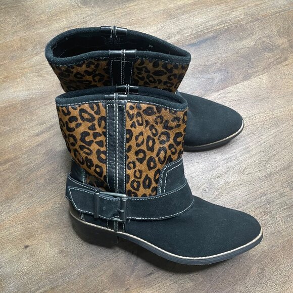 Kelsi‎ Dagger Western Ankle Boot Womens Size 8.5 Leather Calf Hair Leopard - Picture 3 of 8